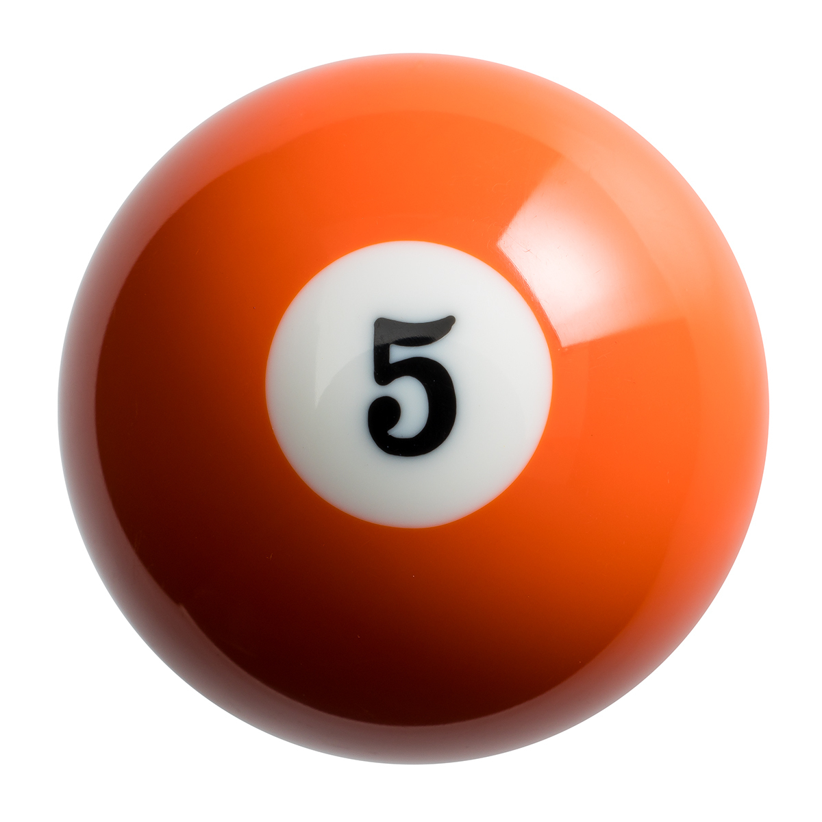 Number 5 Pool Ball Gearshift Knob - Gloss Orange