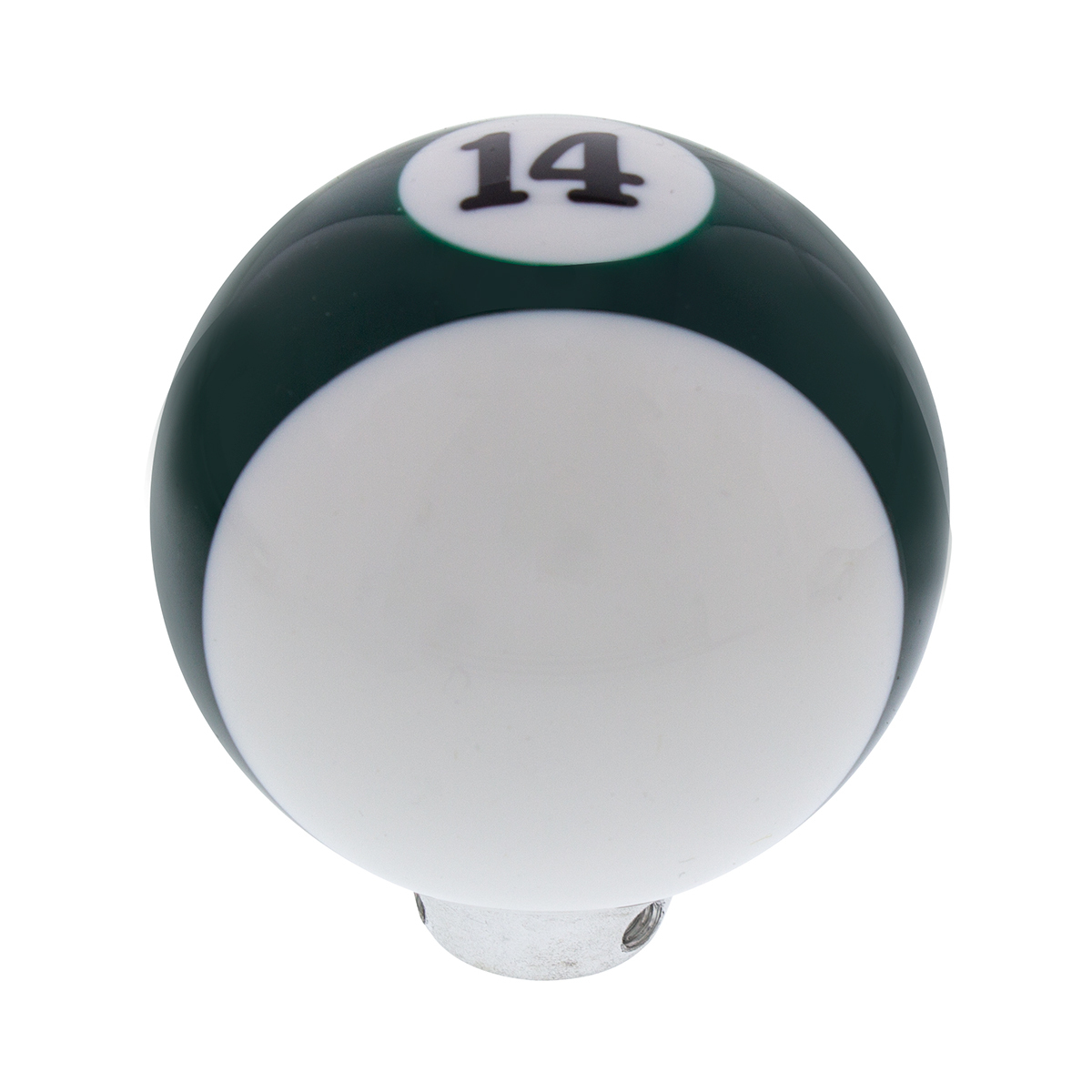 Number 14 Pool Ball Gearshift Knob - Gloss Green Striped