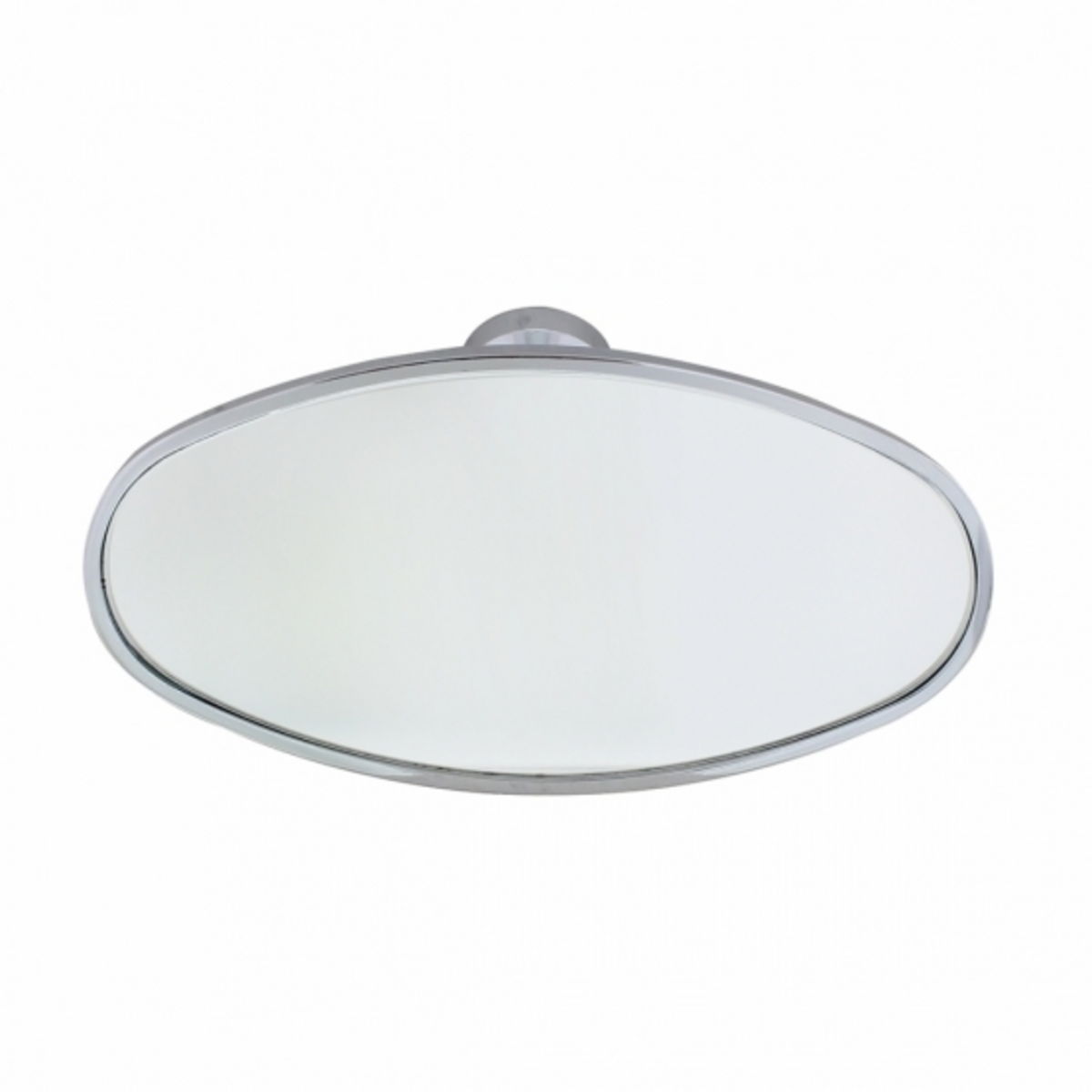 Oval Chrome Plated Aluminum Interior Rear View Mirror With Glue-On Mount