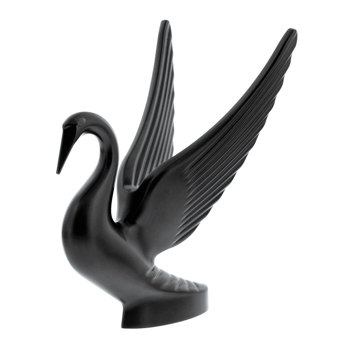 Die-Cast Swan Hood Ornament - Matte Black