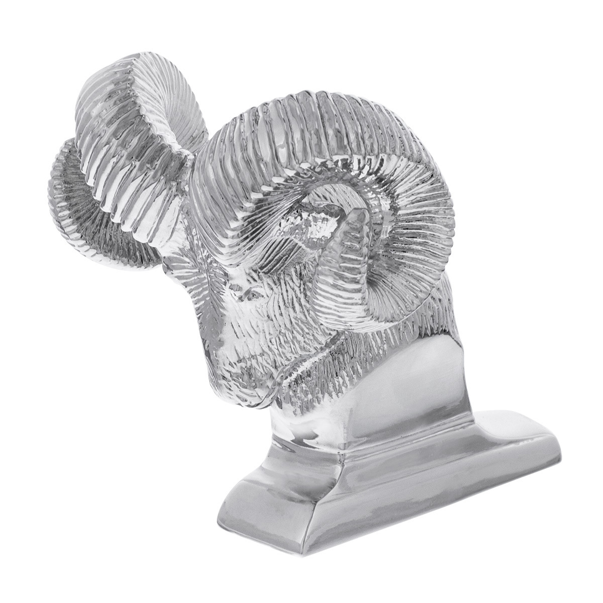 Die-Cast Bighorn Hood Ornament - Chrome