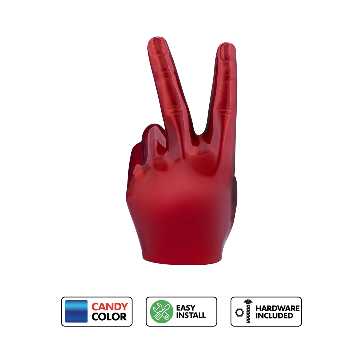 Candy Color Peace Sign Hood Ornament-Candy Red