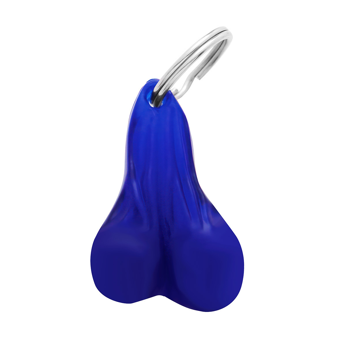 2.5" Small Plastic Low-Hanging Balls Novelty Keychain - Blue