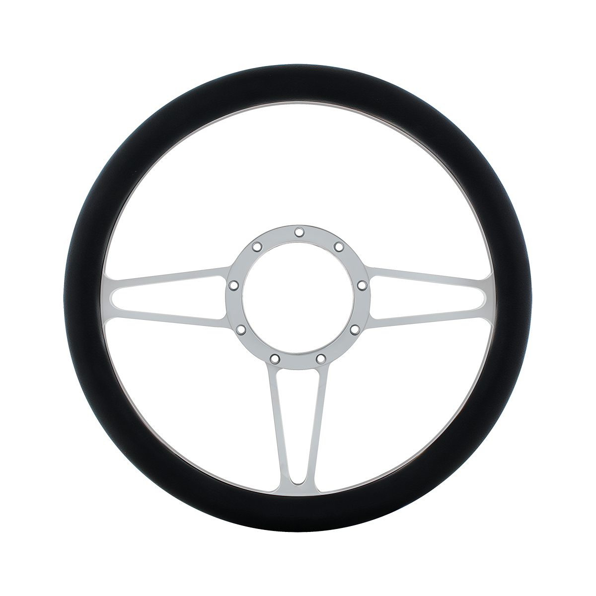 14" Chrome Aluminum 3-Spoke Style 9-Screw Mount Steering Wheel