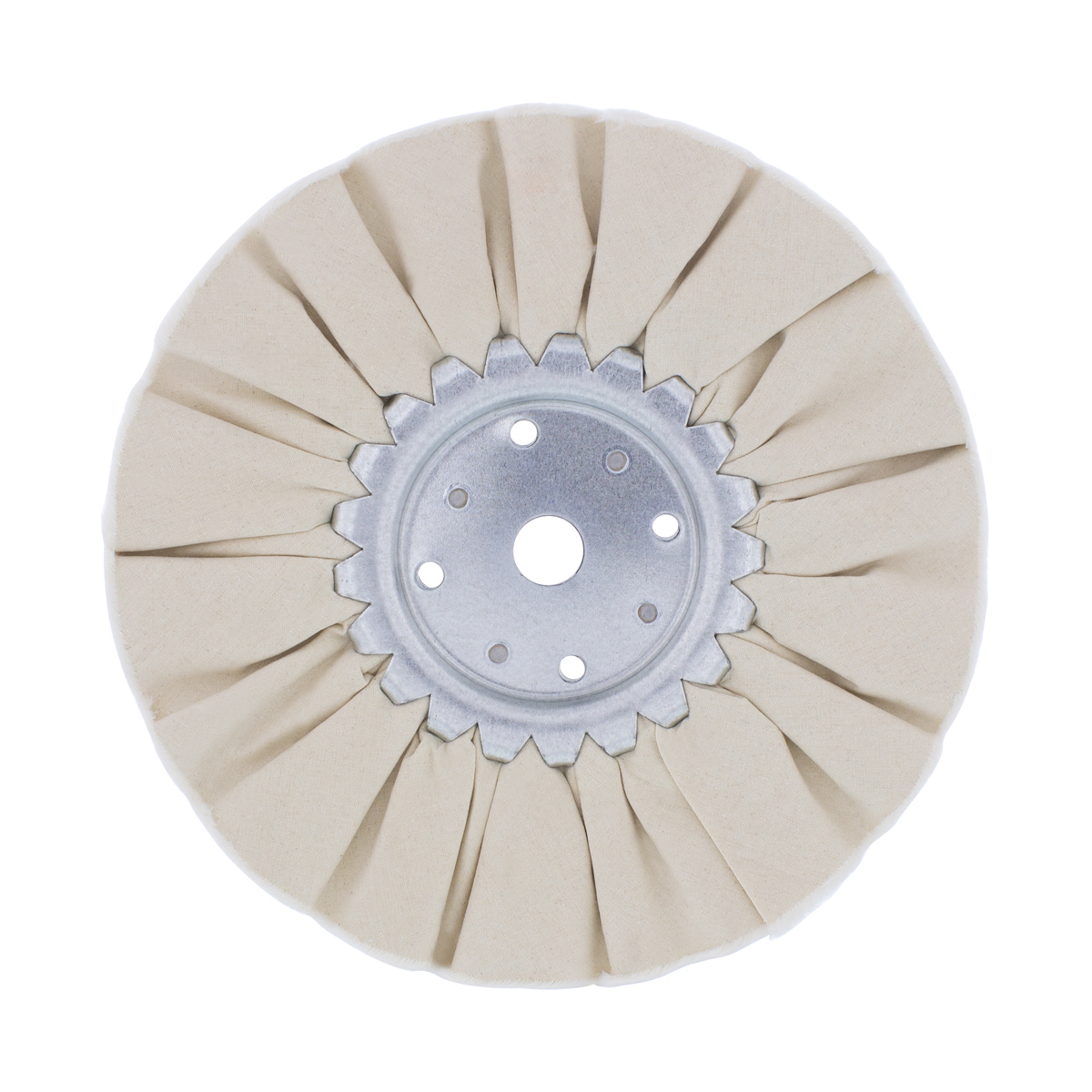 8" White Treated Airway Buff - 5/8" & 1/2" Arbor