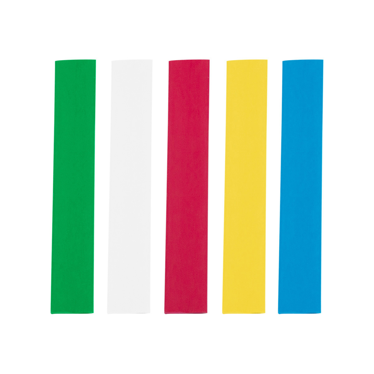 Assorted 3/8" Blue,Clear,Green,Red,Yellow Heat Shrink Tubing, 4" Long (5-Pack)