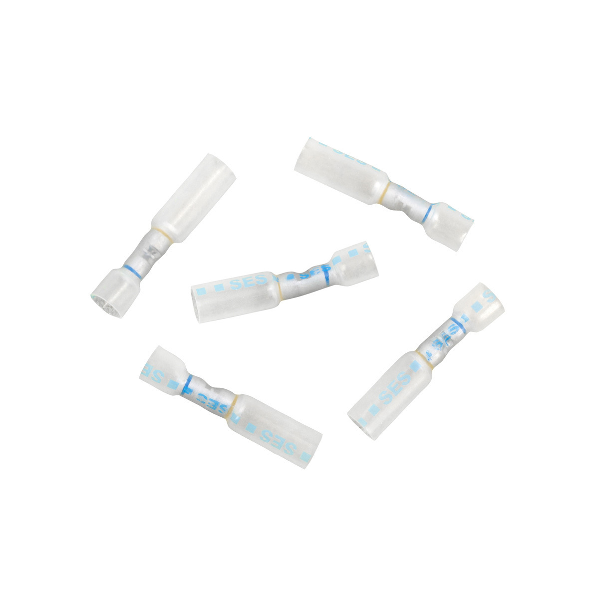16-14 to 12-10 AWG CS Multi-Wire Heat Shrink Connector - Clear w/ Blue Dash (5-Pack)