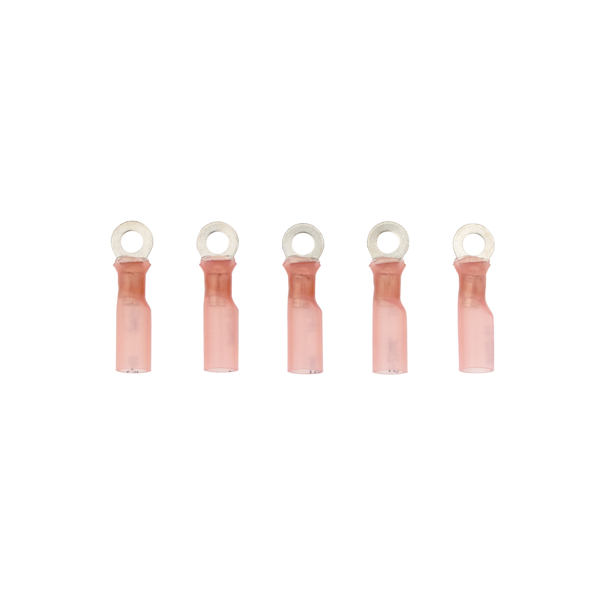 22-18 AWG #8 Stud CS Heat Shrink Ring Terminal - Red (5-Pack)