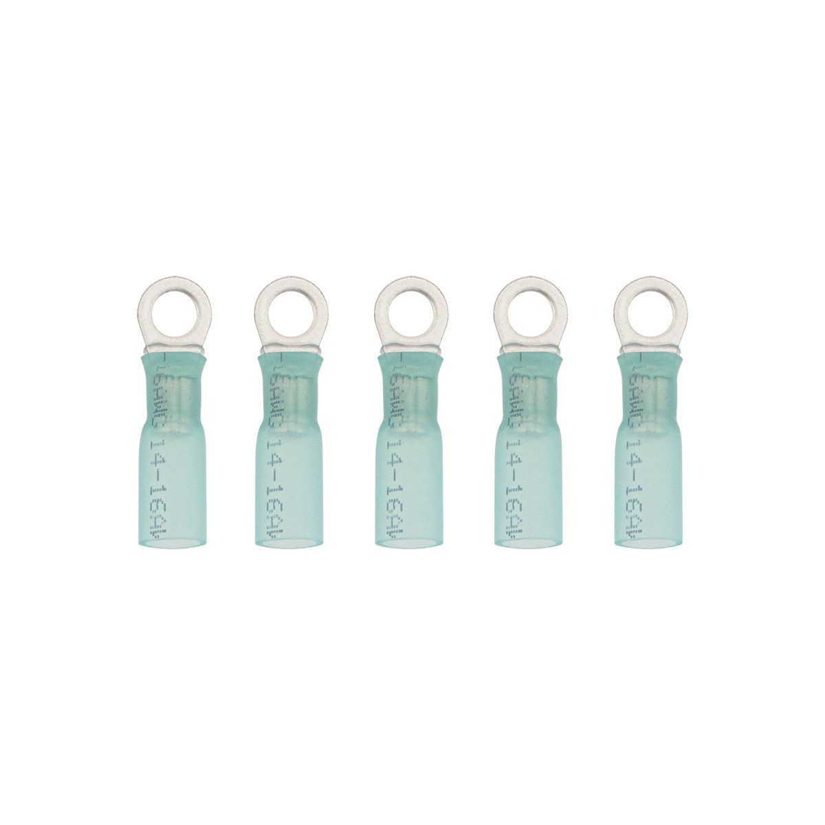 16-14 AWG #10 Stud CS Heat Shrink Ring Terminal - Blue (5-Pack)