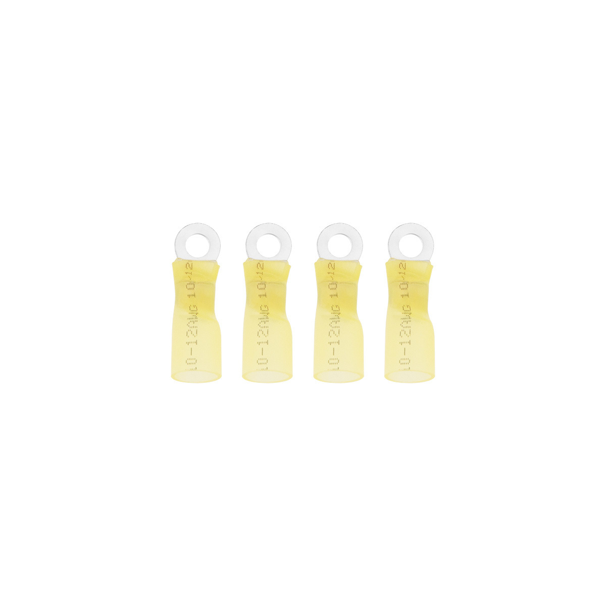 12-10 AWG #8 Stud CS Heat Shrink Ring Terminal - Yellow (4-Pack)