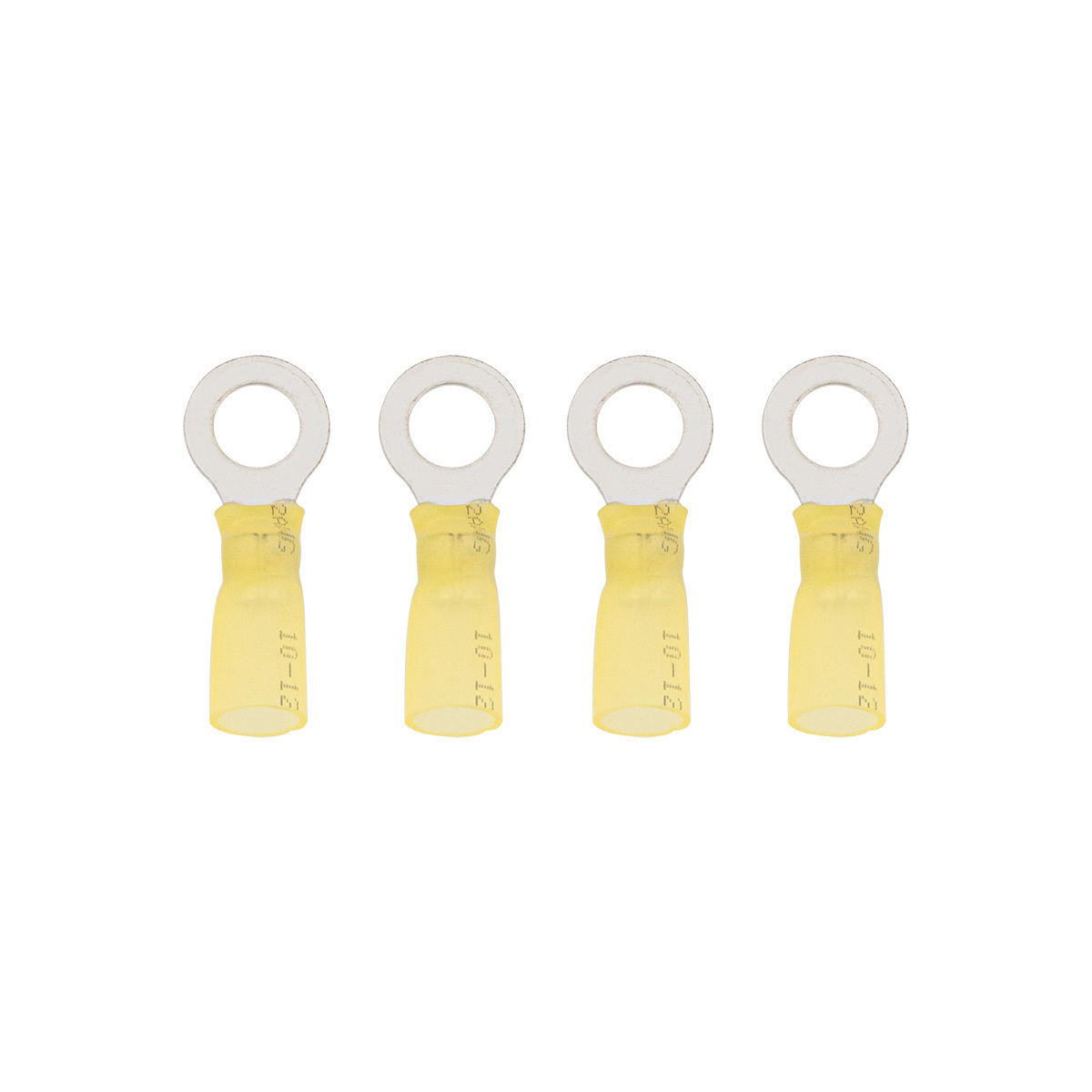 12-10 AWG 5/16" Stud CS Heat Shrink Ring Terminal - Yellow (4-Pack)
