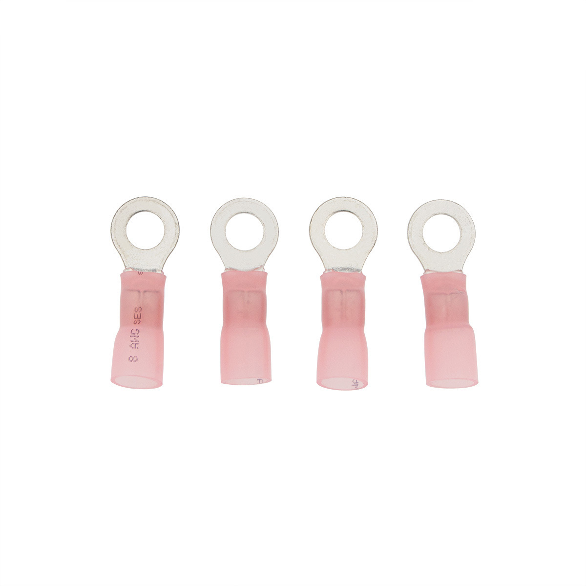 8 AWG 5/16" Stud CS Heat Shrink Ring Terminal - Pink (4-Pack)