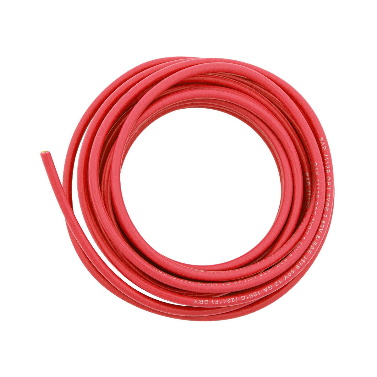 Primary Wire - Rated 80°C 12 AWG, Red 12 Ft.