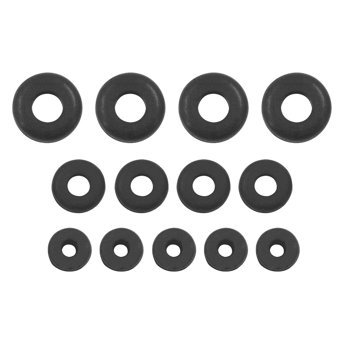 1/4",5/16",3/8" Mounting Holes Black Vinyl Grommets (13-Pack)