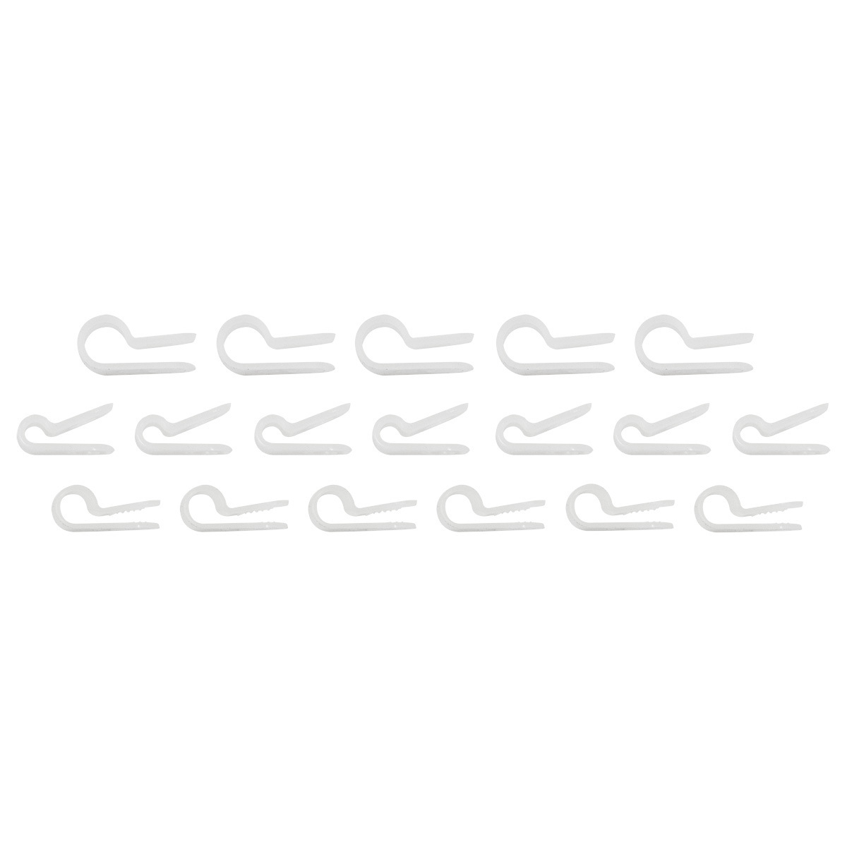 1/8",3/16",1/4" I.D. Assorted Natural Nylon Cable Clamps (18-Pack)