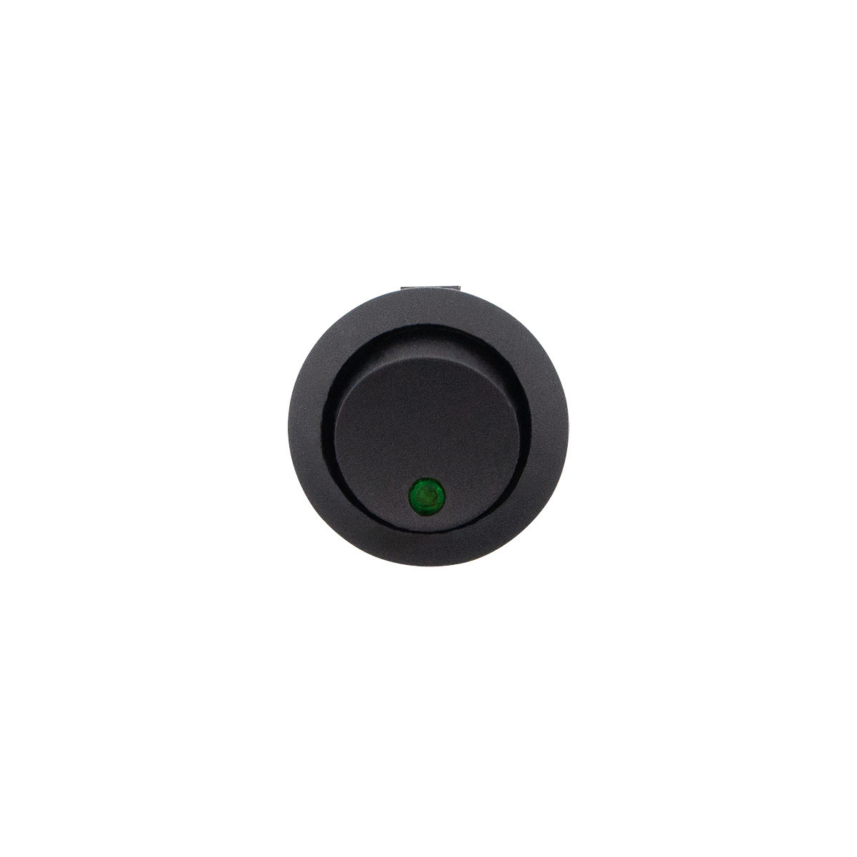 Green LED Round Rocker 10 Amp 12V On/Off 1/2" Dia. 1 Pc.