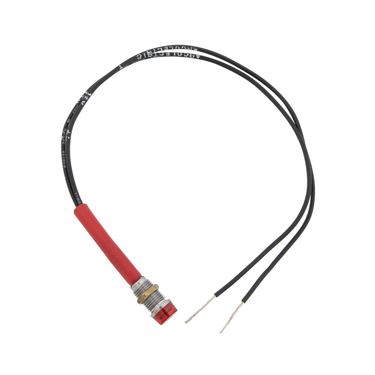 Red Mini Warning Light 16 Amp 12V 1/4" Panel Mount w/Leads 1 Pc.