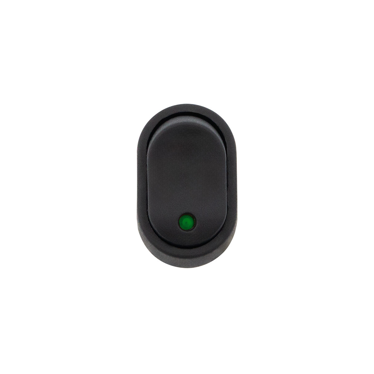 Green LED Oval Rocker 16 Amp 12V On/Off 1/2" Dia. 1 Pc.
