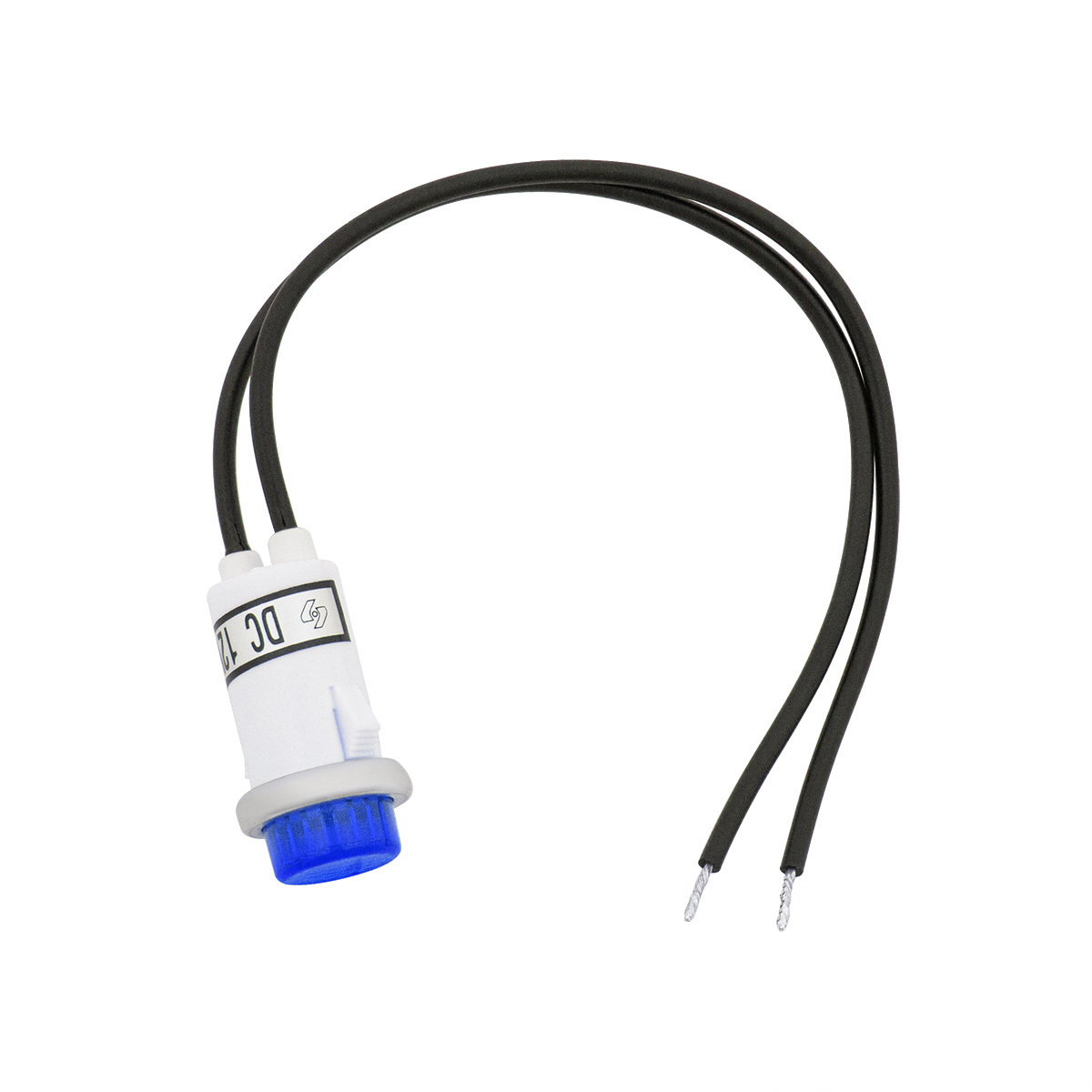 16 Amp 12V Blue Warning Light w/ 1/2" Panel Mount and Leads, 1 Pc.