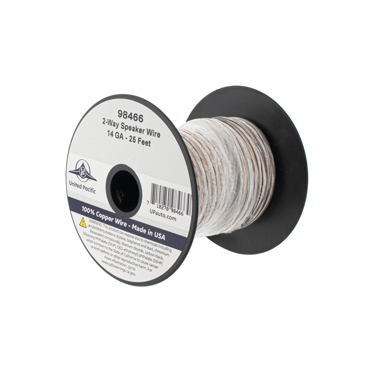 14 AWG 2-Way Clear Speaker Wire Bonded 25 Ft