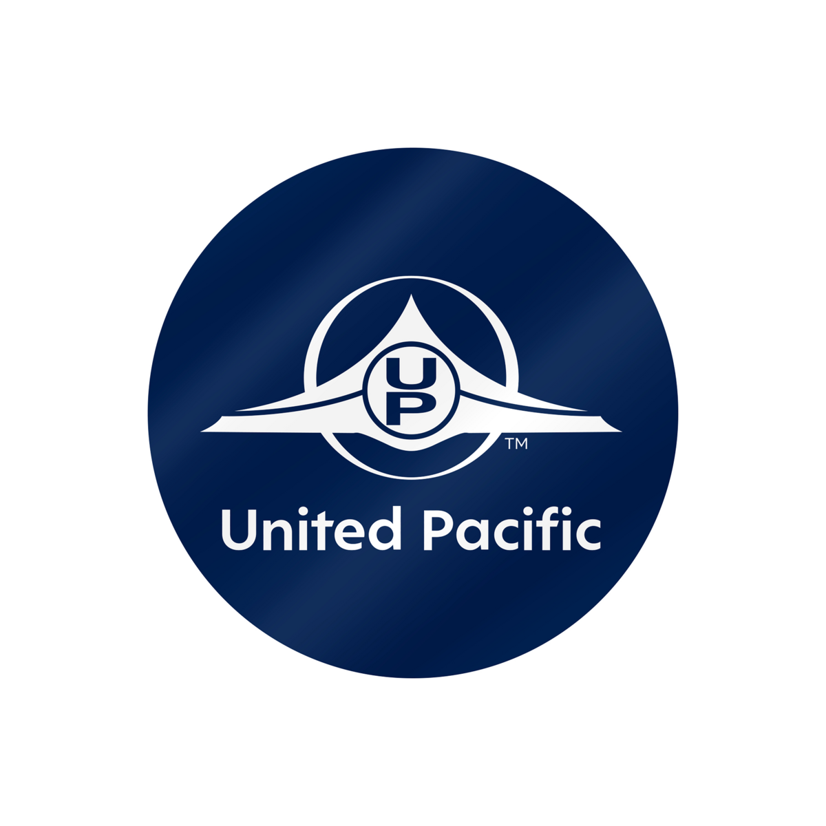 United Pacific 4" Round Glossy Vinyl Sticker-Blue