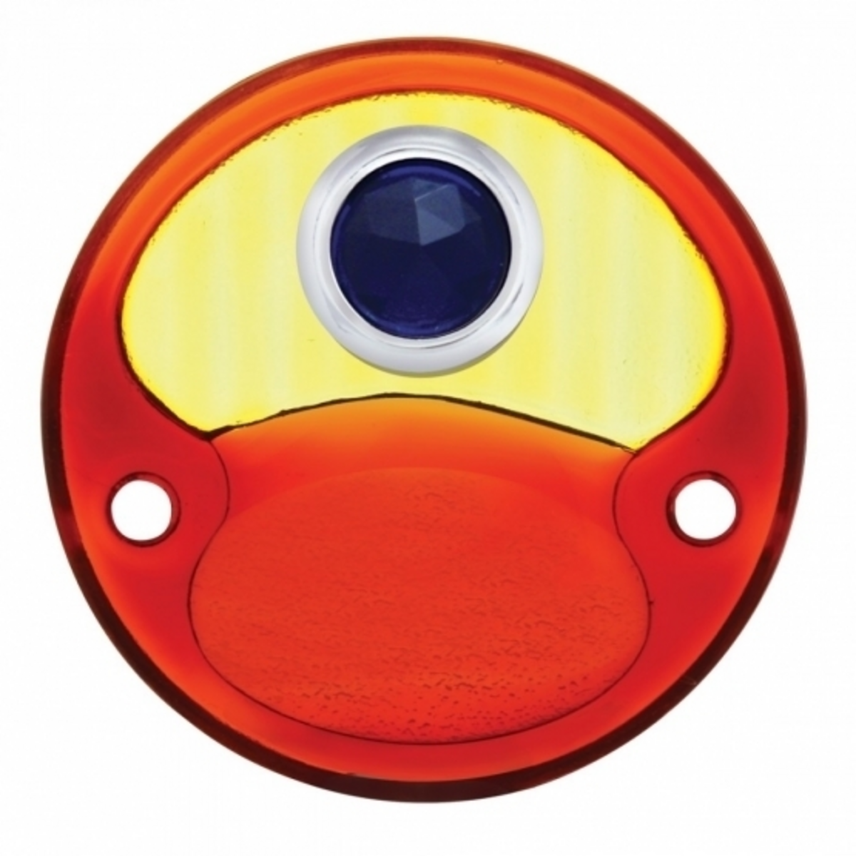 Glass Red & Amber Tail Light Lens With Blue Dot For 1928-31 Ford Model A