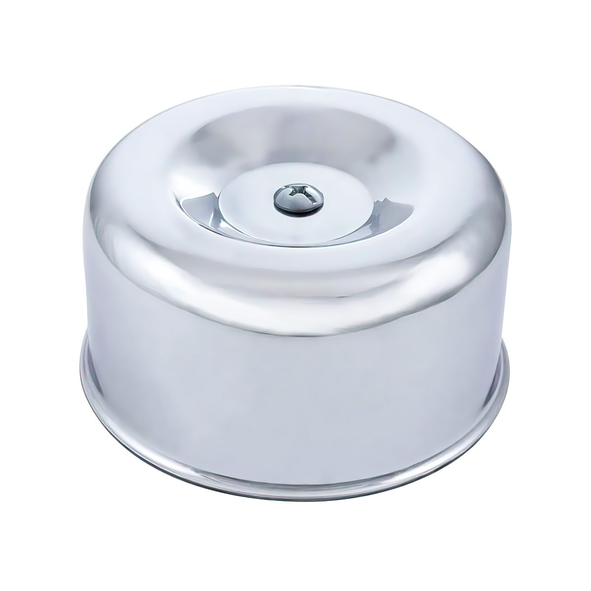 4" Round Smooth Chrome Air Cleaner For 2-5/8" Dual Barrels Carburetors