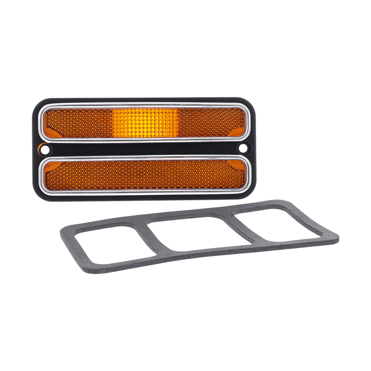 Deluxe Side Marker Light With Stainless Steel Trim For 1968-1972 Chevrolet & GMC Truck-Amber Lens
