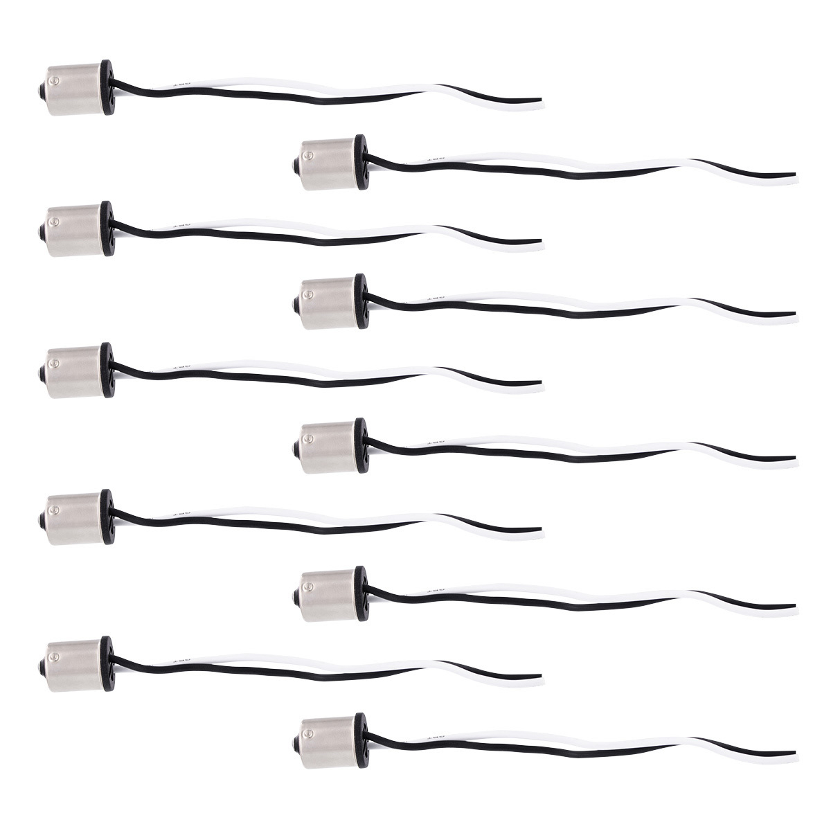 1156 Single Contact Style 2-Wire Tail Light Socket Plug Adapter (10 Pcs)