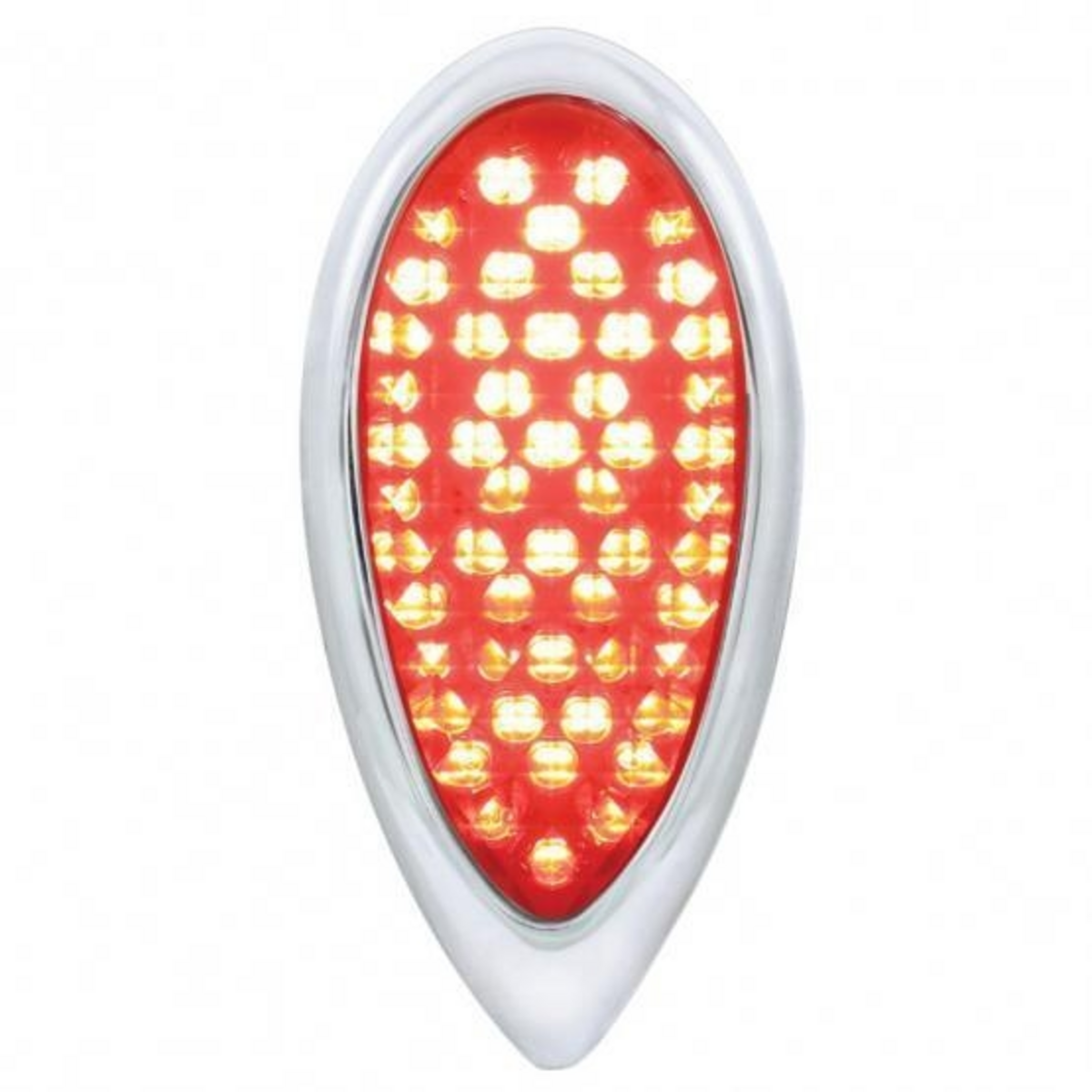 51 LED Tail Light With Chrome Flush Mount Bezel For 1938-39 Ford Car-Red LED/Red Lens