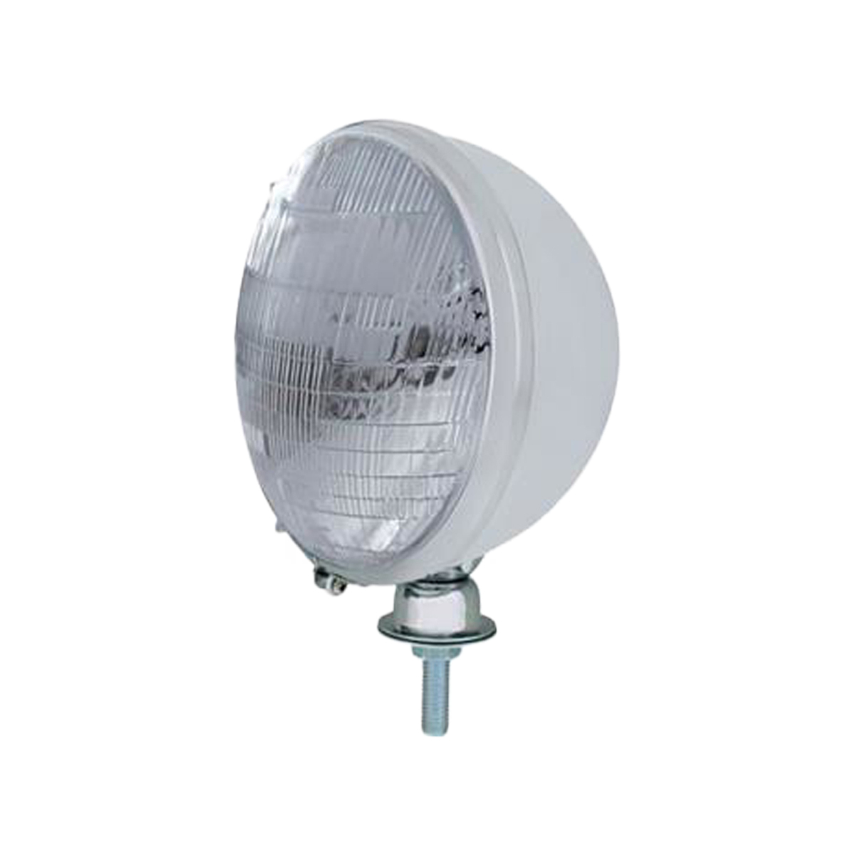 7" Chrome Kingbee Style 12V Headlight With 6014 Seal Beam Bulbs (Pair) (Bulk)