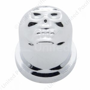 1-1/8" X 1-7/8" Chrome Plastic Skull Nut Cover, Push-On Style (10-Pack)