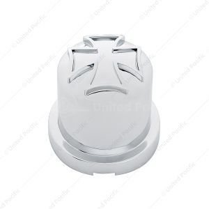 5/8" X 1-1/4" Chrome Plastic Iron Cross Nut Cover, Push-On Style (10-Pack)