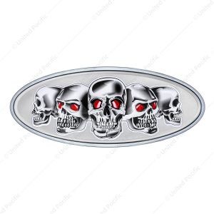 Chrome Die Cast Skull Emblem - Silver