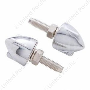 Chrome 3-Wing Bullet Style License Plate Fasteners (4-Pack)