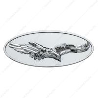 Chrome Die Cast Oval Emblem - 3D Eagle