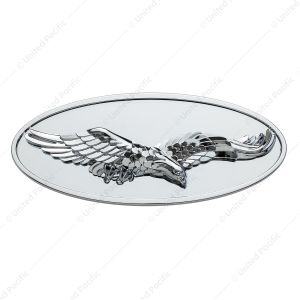 Chrome Die Cast Oval Emblem - 3D Eagle