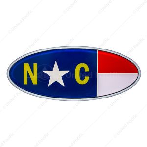 Chrome Die Cast North Carolina Flag Emblem