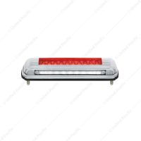 Chrome License Plate Light With Red LED 3rd Brake Light - Red LED/Red Lens
