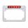 Chrome Motorcycle License Plate Frame With 3rd Brake Light - Red LED/Red Lens