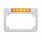 Chrome Motorcycle License Plate Frame With Auxiliary Light - Amber LED/Amber Lens