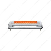 Chrome License Plate Light With Amber LED Auxiliary Light - Amber LED/Amber Lens