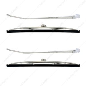 Polished Stainless Steel Wiper Arm & Blade Kit For 1966-77 Ford Bronco