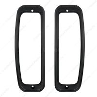 Black Anodized Billet Aluminum Tail Light Bezels For 1966-77 Ford Bronco (Pair)