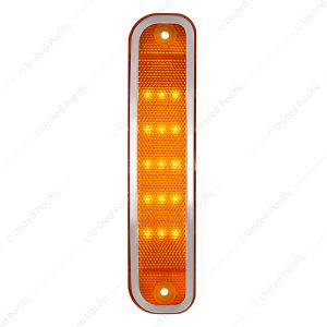 15 Amber LED Side Marker With Stainless Steel Trim For 1973-80 Chevy & GMC Truck, Amber Lens
