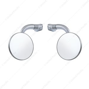 3" Curved Arm Peep Mirror Bundle With Convex Mirror Glass (Pair)