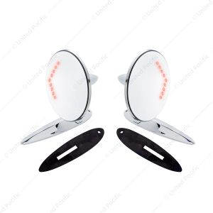 Exterior Mirror Bundle With LED Turn Signal for 1955-1957 Chevy Passenger Car (Pair)