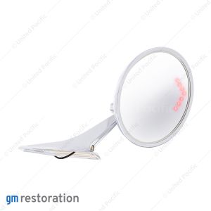 Exterior Mirror With Bow Tie Logo, Convex Glass & LED Turn For 1966-72 Chevy Passenger Car - R/H
