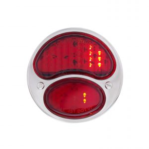 31 LED Sequential Tail Light Assembly With 4 LED LP Light, Black Housing, & SS Rim For 1928-31 Ford