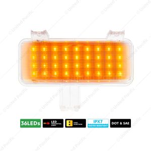 36 LED Sequential Parking Light For 1981-1982 Chevrolet & GMC Truck-Amber LED/Clear Lens R/H